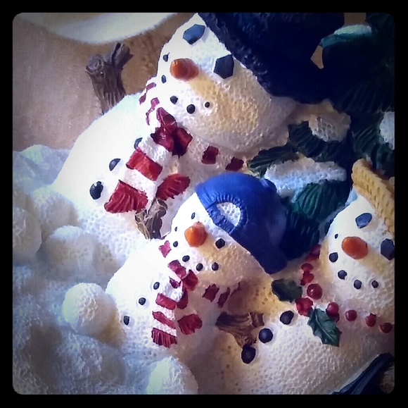 Ceramic Snowman Family Candle Topper - Picture 4 of 8